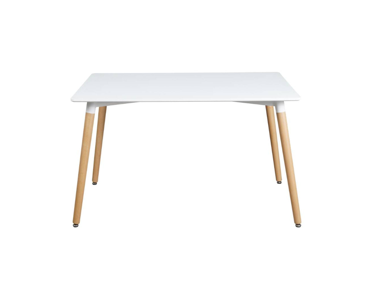 Oliv Snow Modern Dining Table – White Rectangular Table with Solid Wood Legs - OliOli Store