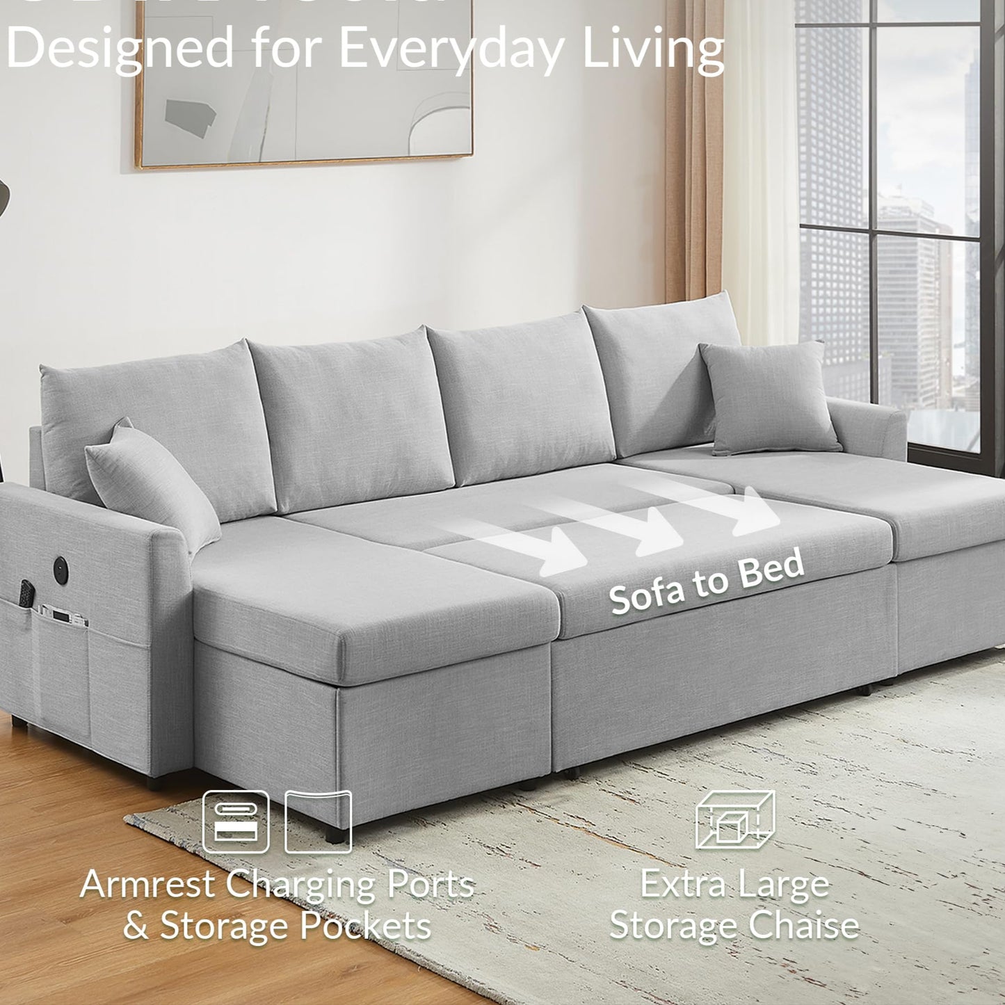 pre-order U-Shape Pull Out Sofa Bed EST ARRIVAL END OF SEP