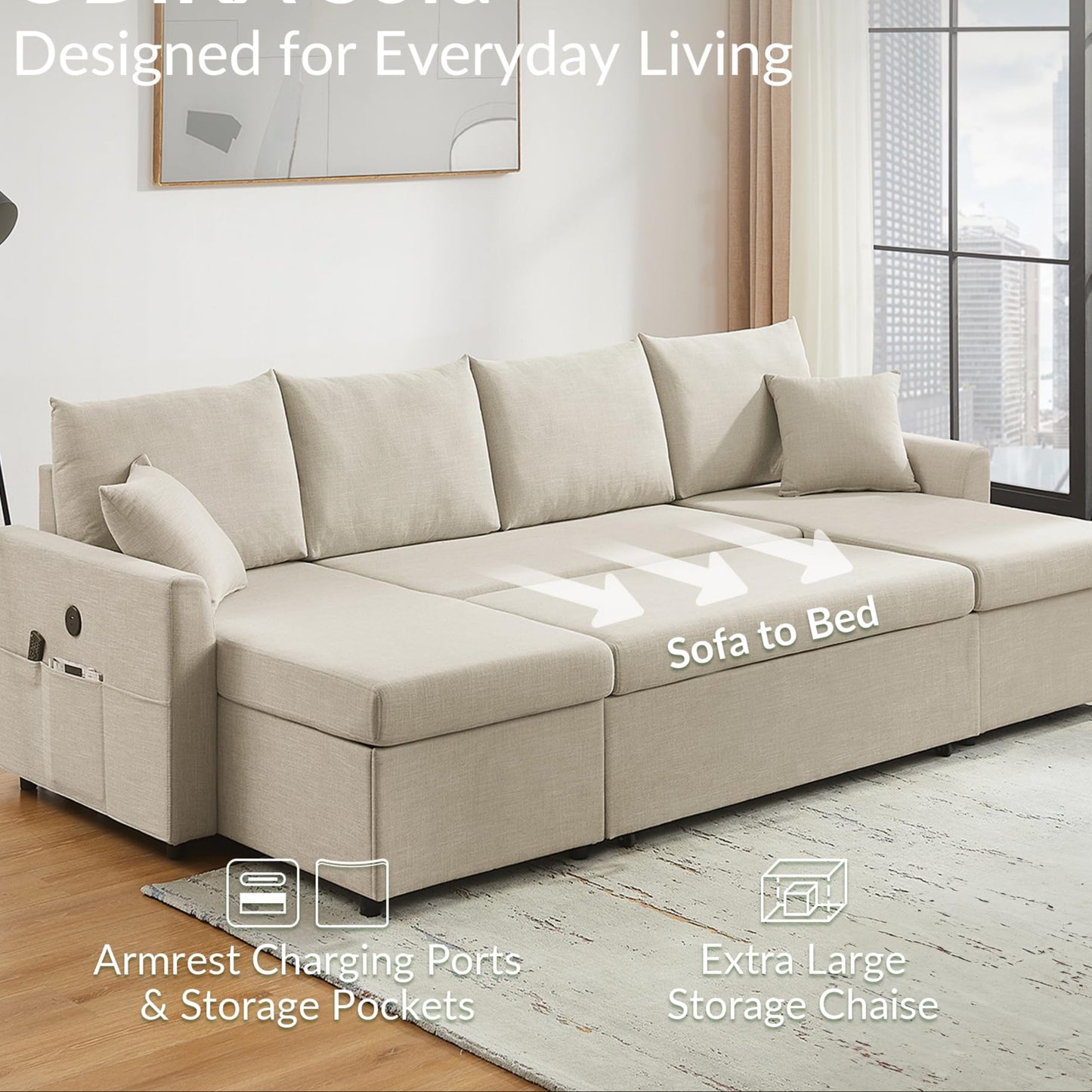 pre-order U-Shape Pull Out Sofa Bed EST ARRIVAL END OF SEP