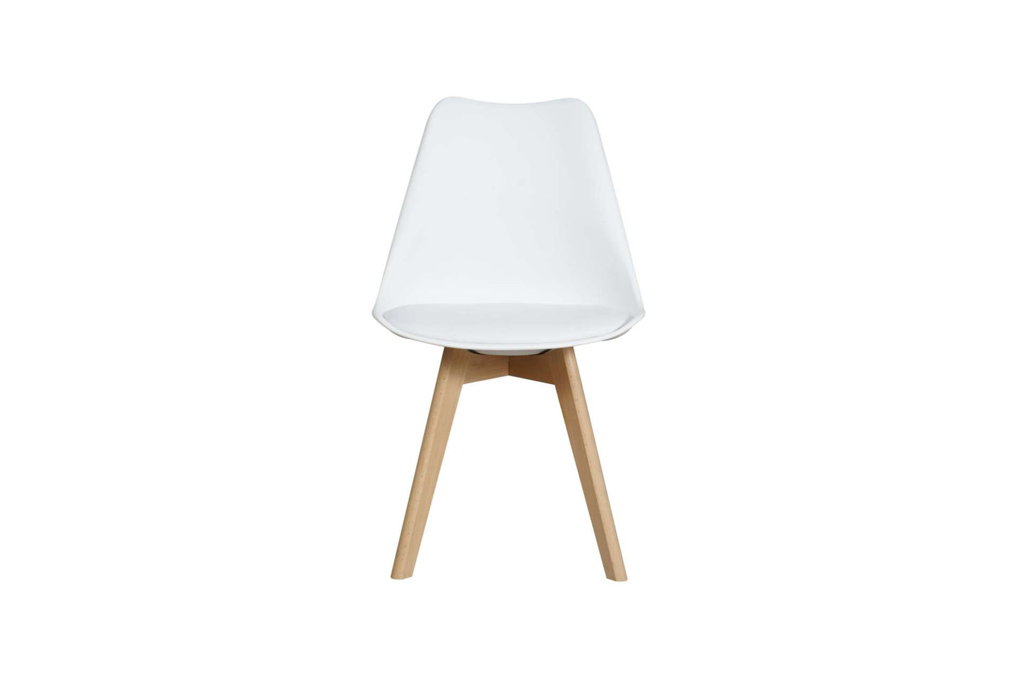 Oliv Snow White Dining Chair Set – Faux Leather Upholstery with Solid Wood Legs, Set of 4 - OliOli Store