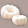Pumpkin sofa with ottoman