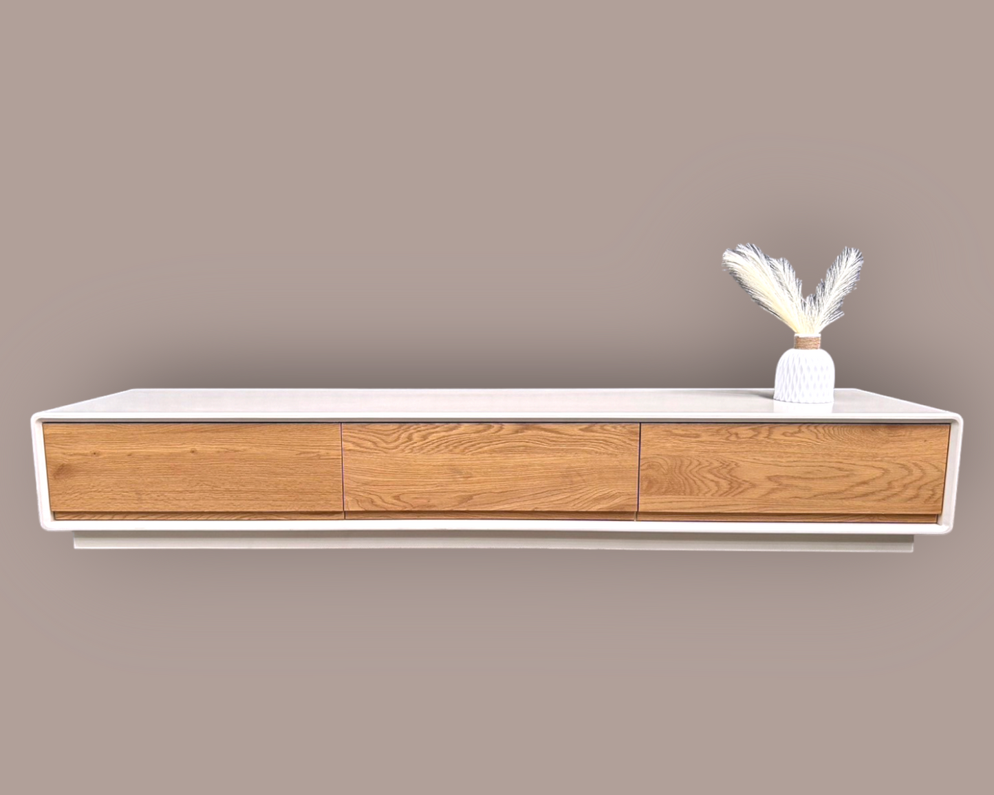 180cm Modern White & Natural Wood TV Unit