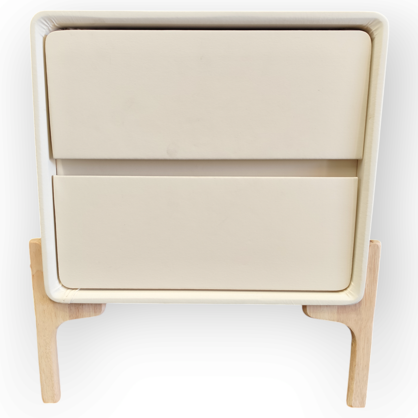 Modern PU Leather Bedside Table--crem