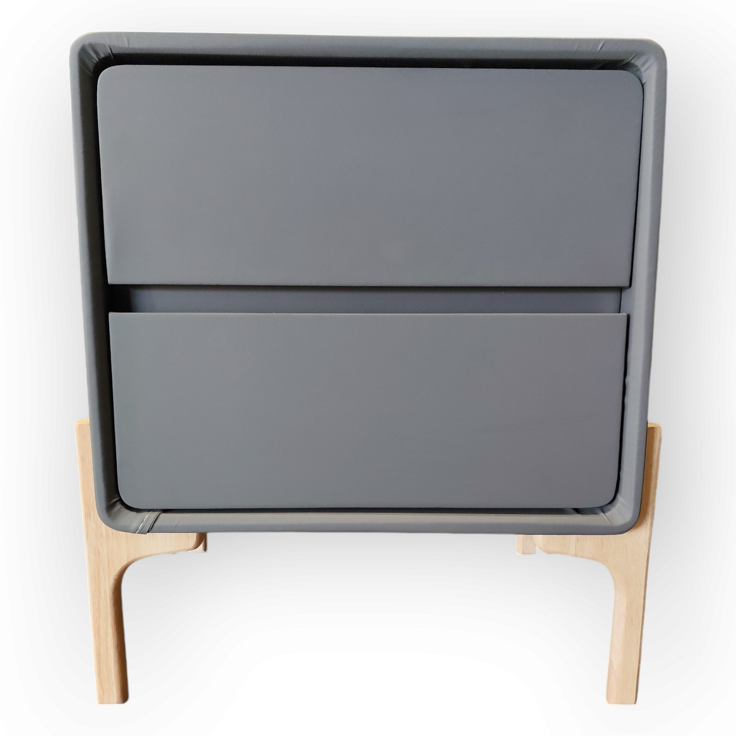 Modern PU Leather Bedside Table--Grey