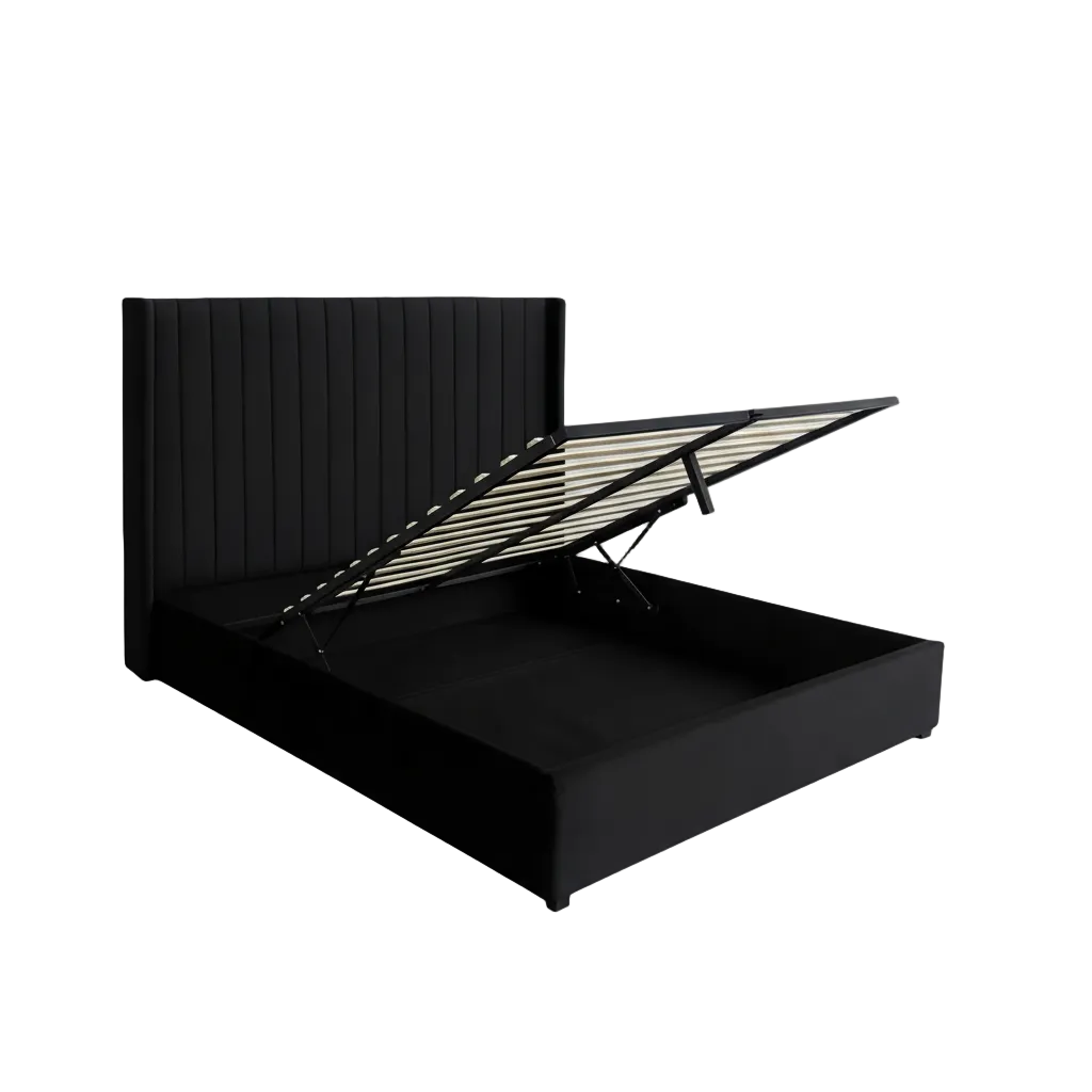 Vero Black Velvet Gaslift Bedframe