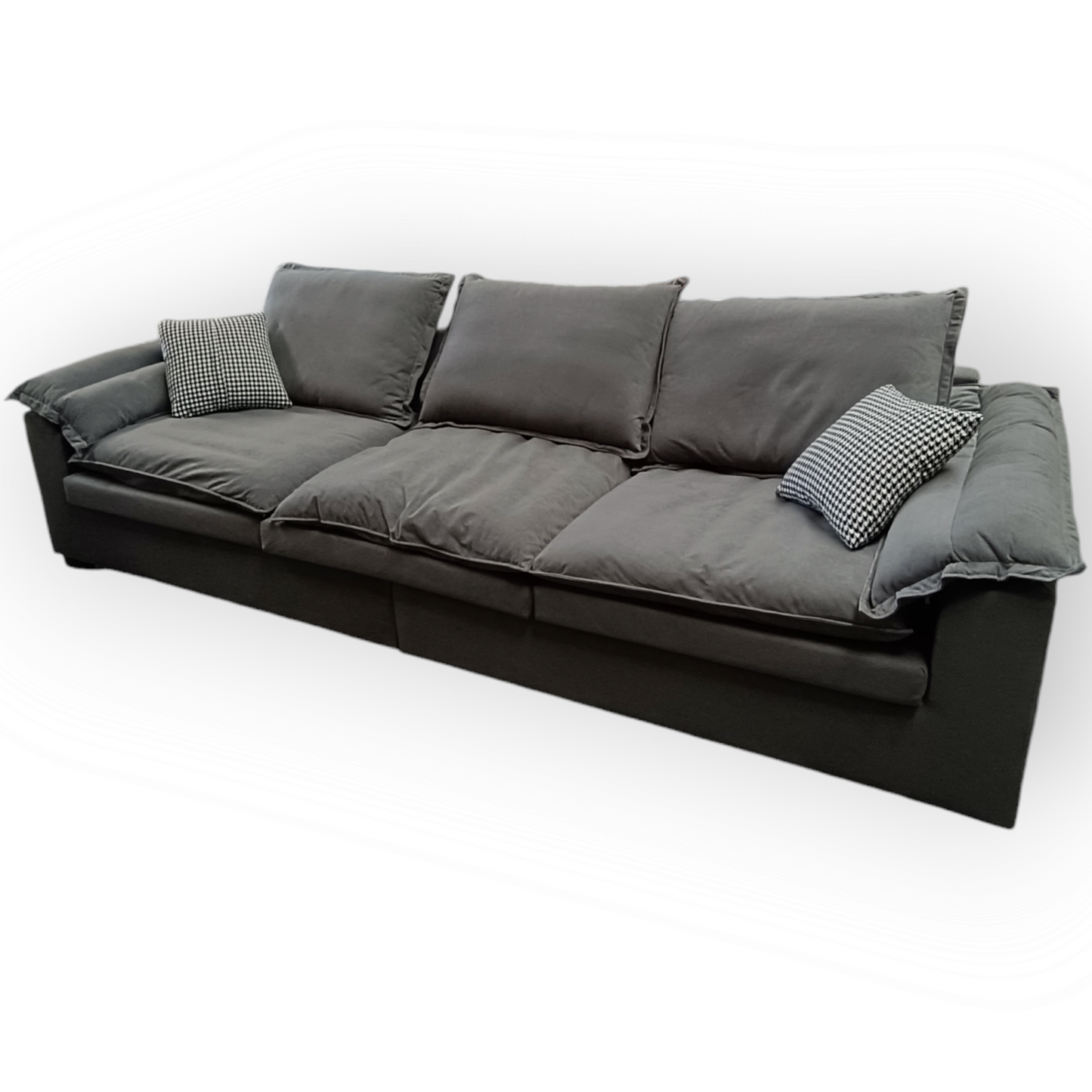 FLOOR STOCK CLEARANCE-300cm 4 seater Elephant grey firm seat sofa