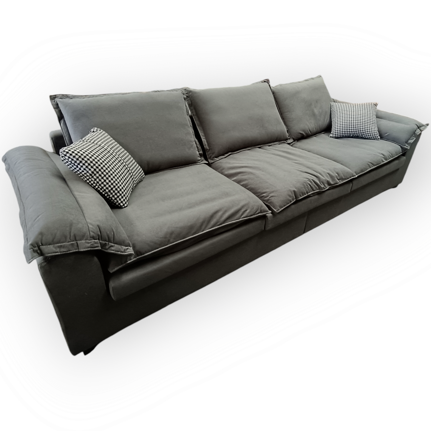 FLOOR STOCK CLEARANCE-300cm 4 seater Elephant grey firm seat sofa