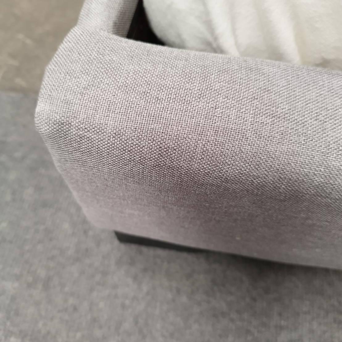 Queen size Mid-Century Linen Grey Bedframe adjustable bed Head
