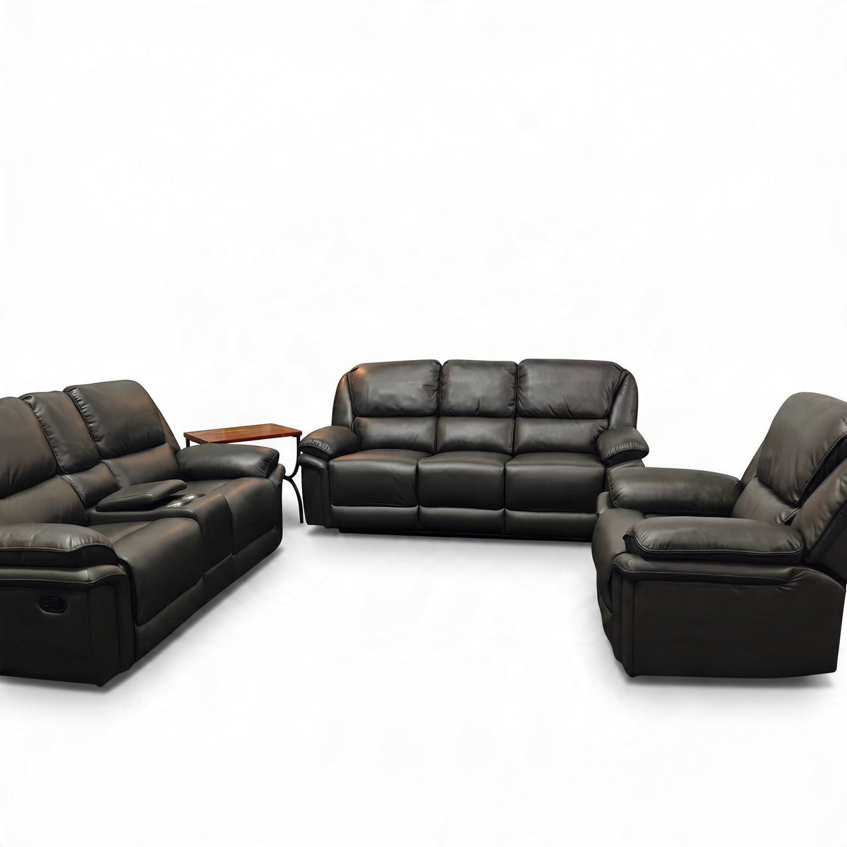 REGENT Premium Air Leather Recliner Lounge -GREY