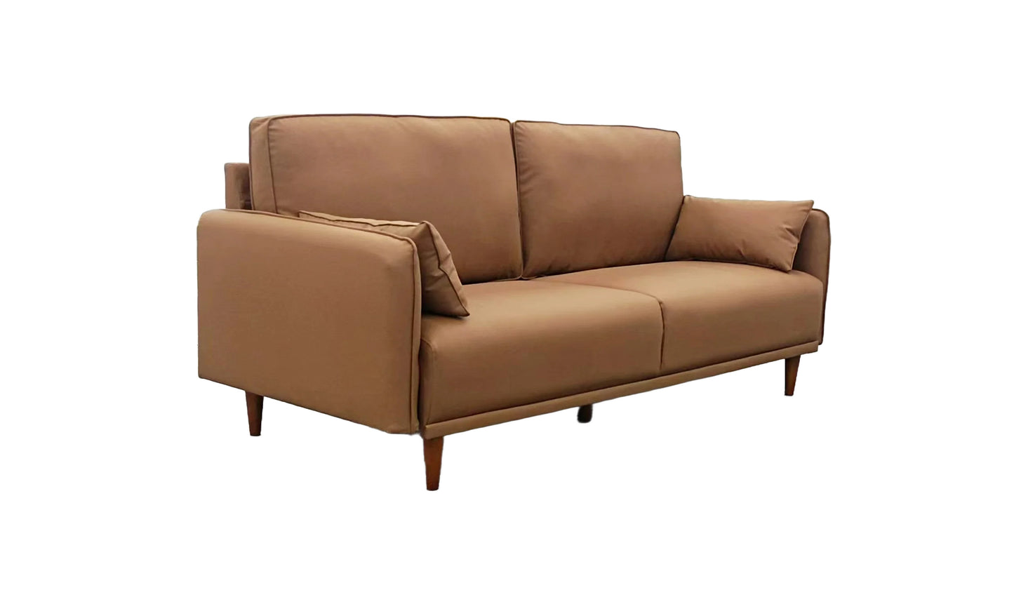 Bello Contemporary Faux Leather 3-Seater Sofa – Elegant Comfort with Mid-Century Modern Design