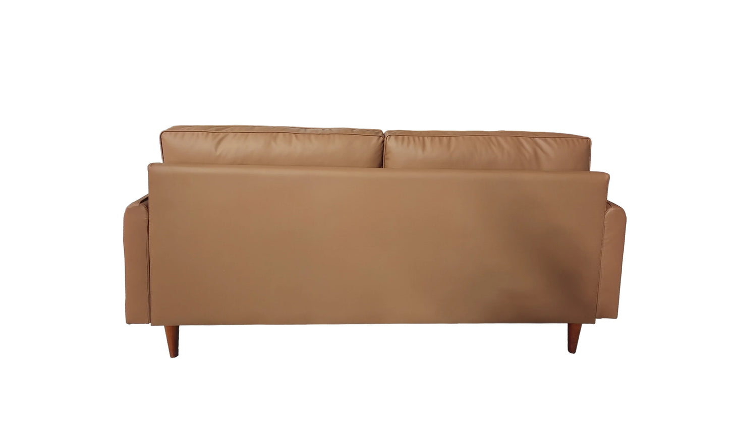 Bello Contemporary Faux Leather 3-Seater Sofa – Elegant Comfort with Mid-Century Modern Design
