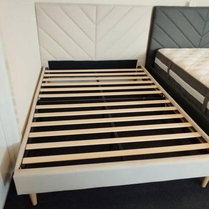 Leavy Serenity Linen Beige Bedframe - OliOli Store