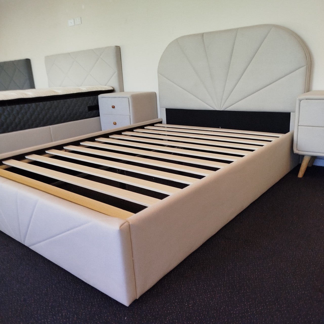 Castle leathaire bedframe-Cream