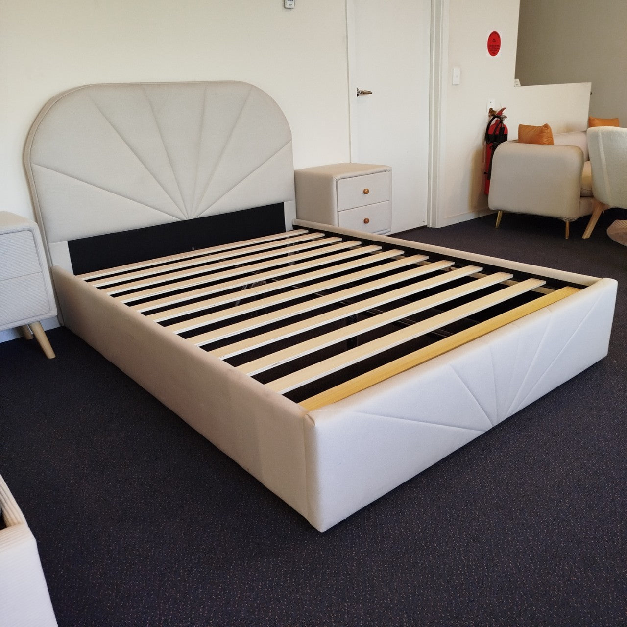 Castle leathaire bedframe-Cream