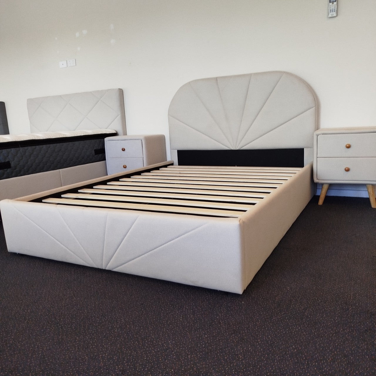 Castle leathaire bedframe-Cream