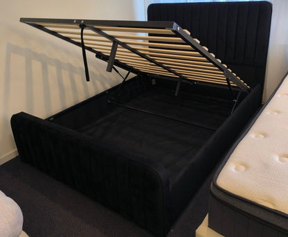 New Vivi Luxe Velvet Gas Lift Storage Bedframe