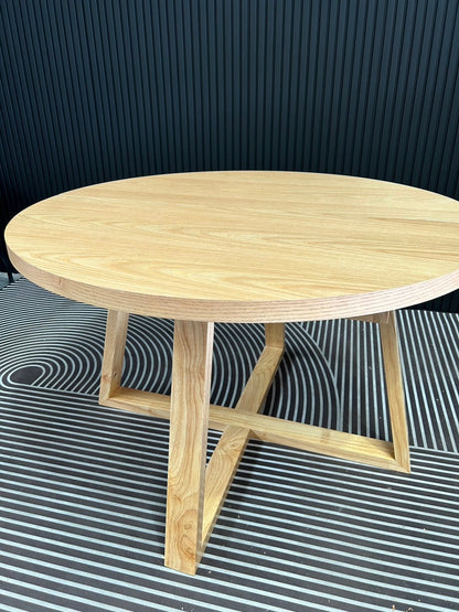 PRE-ORDER Modern OAK Natural Extendable Round Dining Table 120-160cm