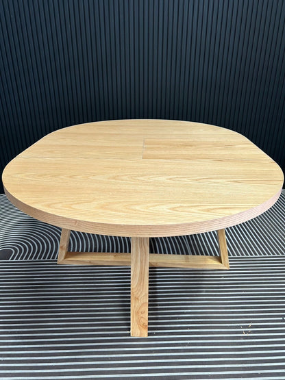 PRE-ORDER Modern OAK Natural Extendable Round Dining Table 120-160cm