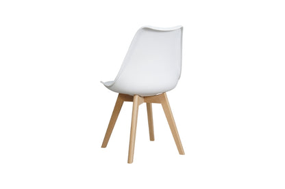 Oliv Snow White Dining Chair Set – Faux Leather Upholstery with Solid Wood Legs, Set of 4 - OliOli Store