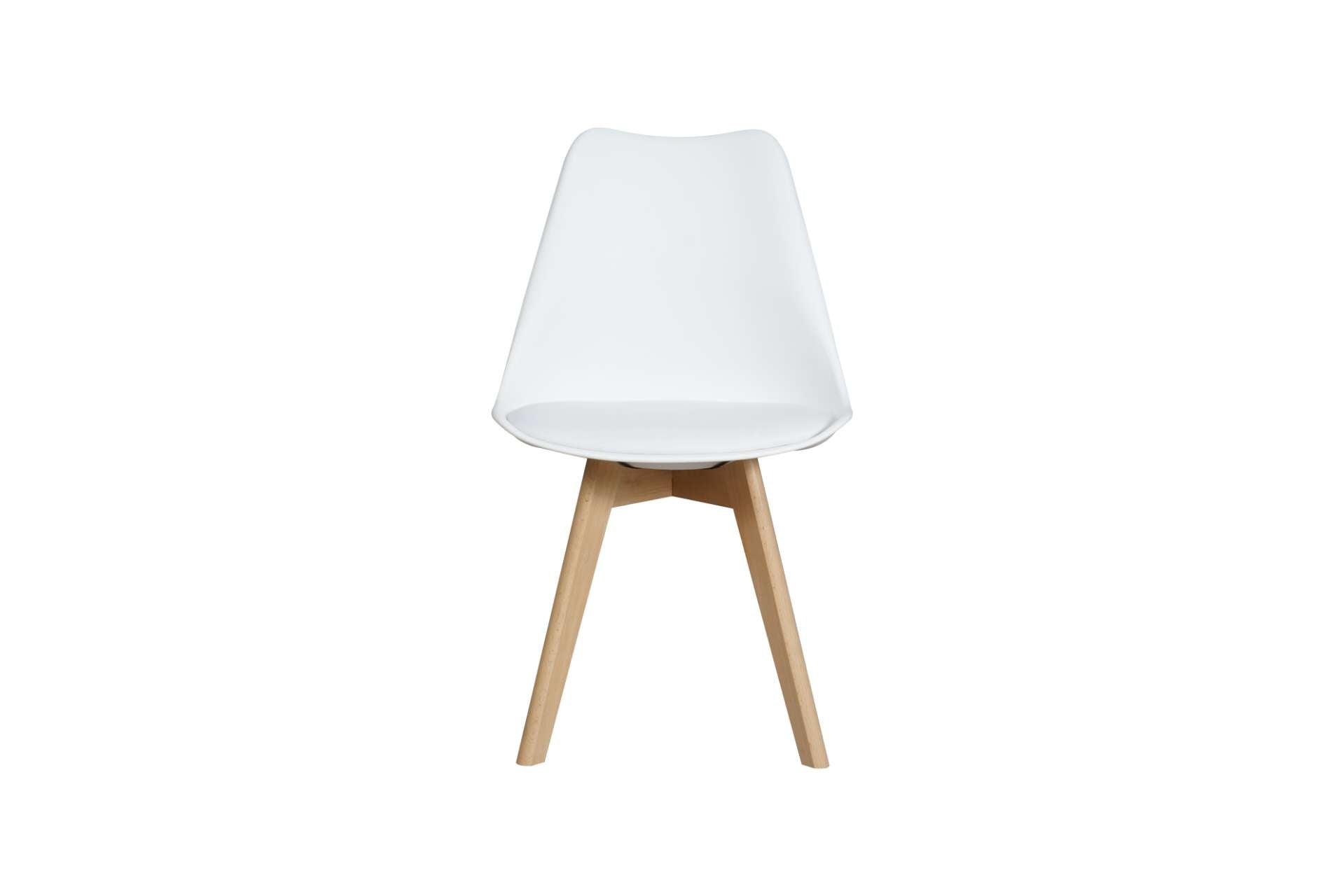 Oliv Snow White Dining Chair Set – Faux Leather Upholstery with Solid Wood Legs, Set of 4 - OliOli Store