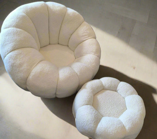 Pumpkin sofa with ottoman