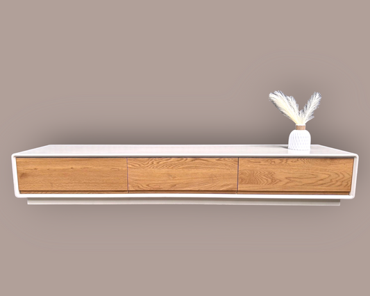180cm Modern White & Natural Wood TV Unit