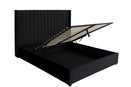 Vero Black Velvet Gaslift Bedframe