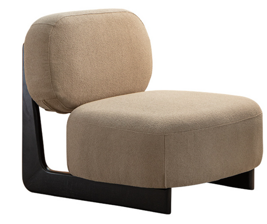 Dora Contemporary Wooden Base Armchair--Brown