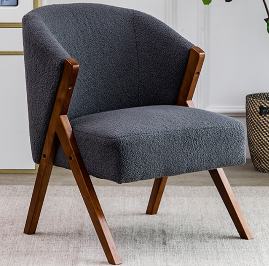 Boucle Arm chair--Grey