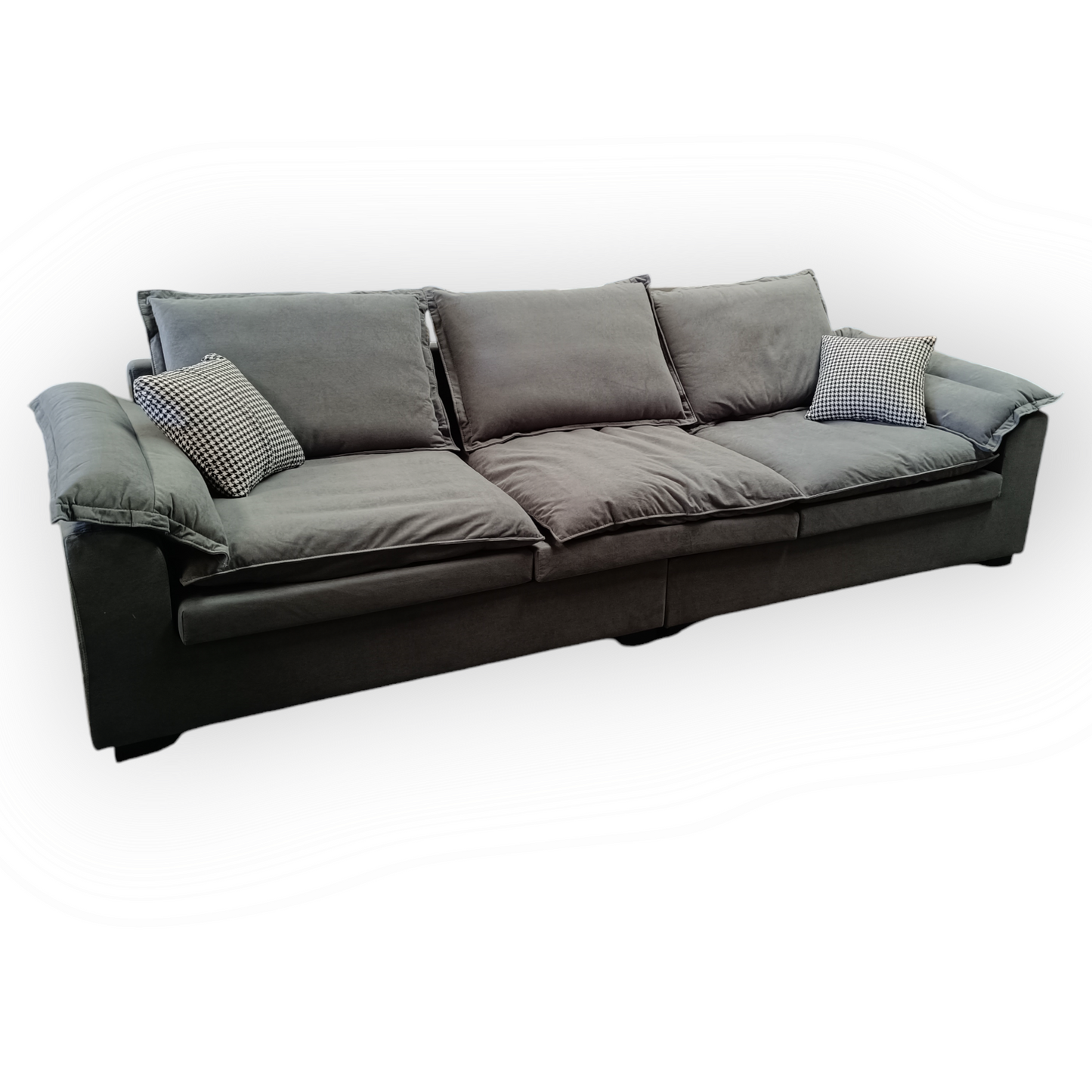FLOOR STOCK CLEARANCE-300cm 4 seater Elephant grey firm seat sofa