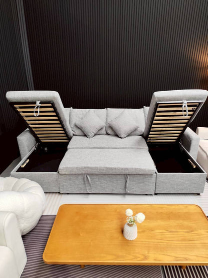 Double Chaise U-Shape Pull Out Sofa Bed