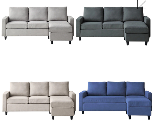 Annie Reversible Chaise Sectional Sofa – Contemporary Comfort with Versatile Design