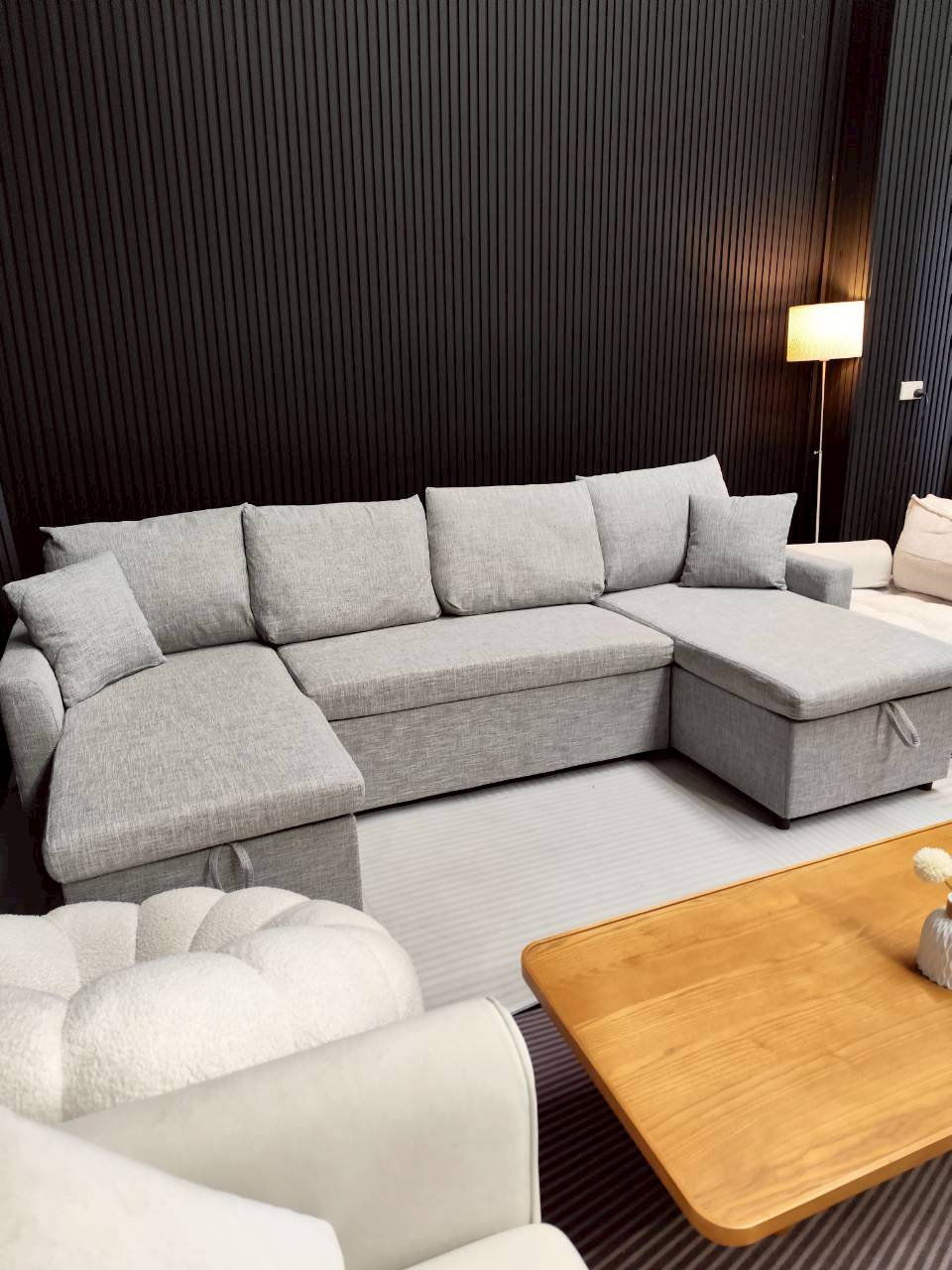 Double Chaise U-Shape Pull Out Sofa Bed