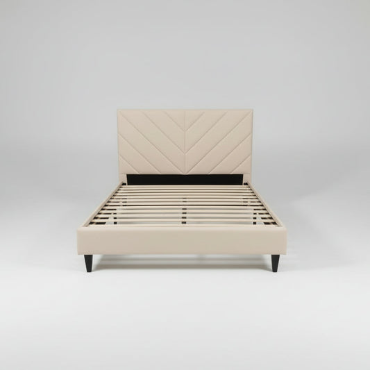 Leavy Serenity Linen Beige Bedframe