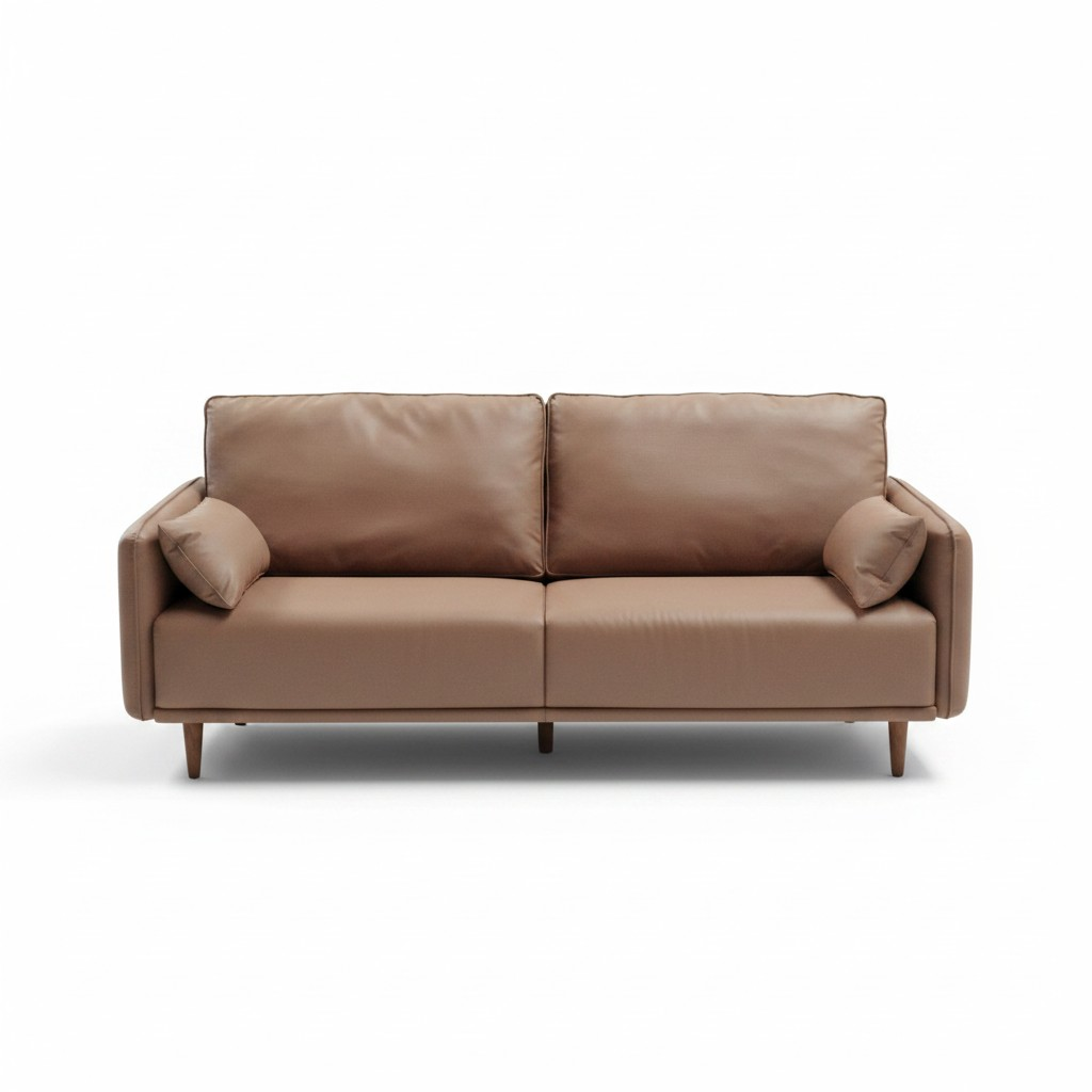 Bello Contemporary Faux Leather 3-Seater Sofa – Elegant Comfort with Mid-Century Modern Design