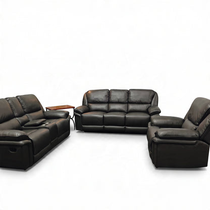 REGENT Premium Air Leather Recliner Lounge -GREY