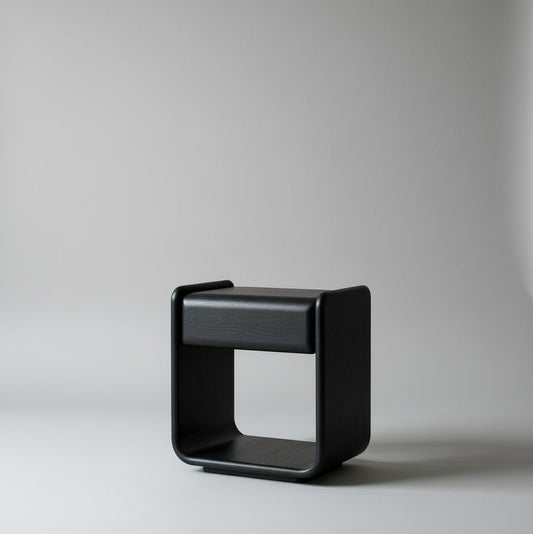 Nora Black Oak Bedside Table