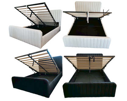 New Vivi Luxe Velvet Gas Lift Storage Bedframe