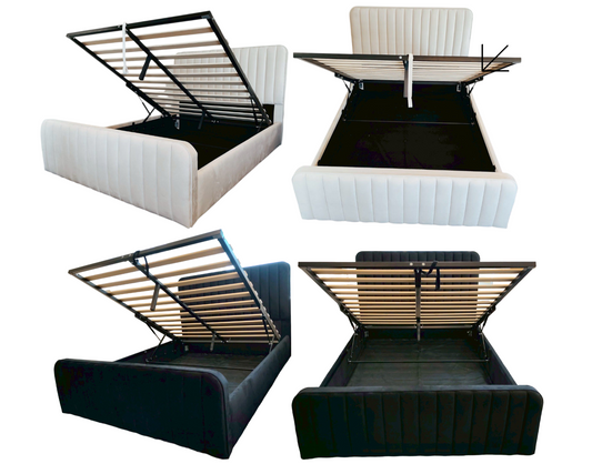 New Vivi Luxe Velvet Gas Lift Storage Bedframe