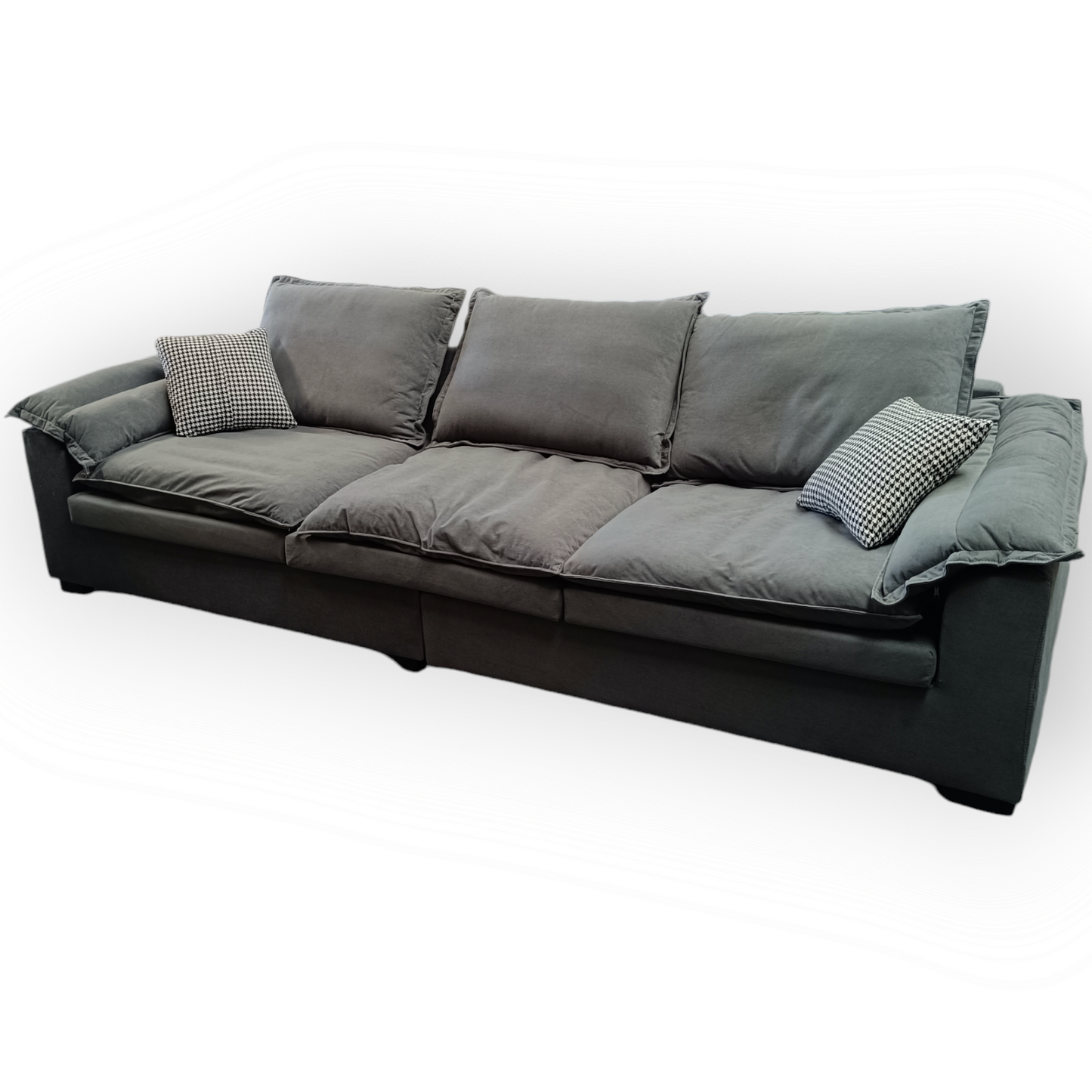 FLOOR STOCK CLEARANCE-300cm 4 seater Elephant grey firm seat sofa