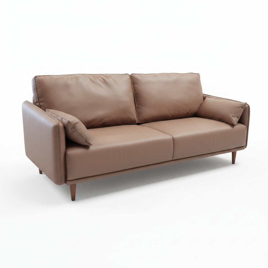 Bello Contemporary Faux Leather 3-Seater Sofa – Elegant Comfort with Mid-Century Modern Design