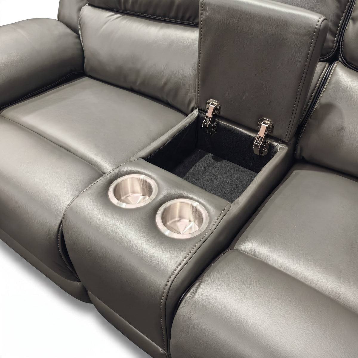 REGENT Premium Air Leather Recliner Lounge -GREY